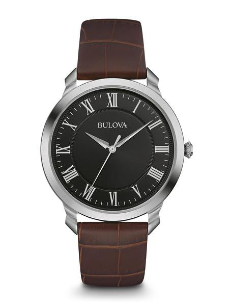 Bulova Classic Brown Leather Roman numerals 96a184