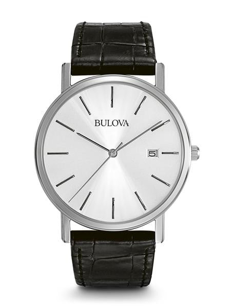 Bulova Leather strap Classic watch 96b104