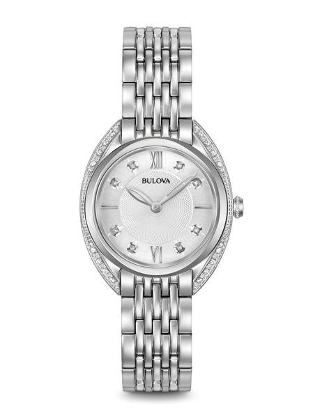 Bulova Ladies stainless Diamond curve style watch 96r212