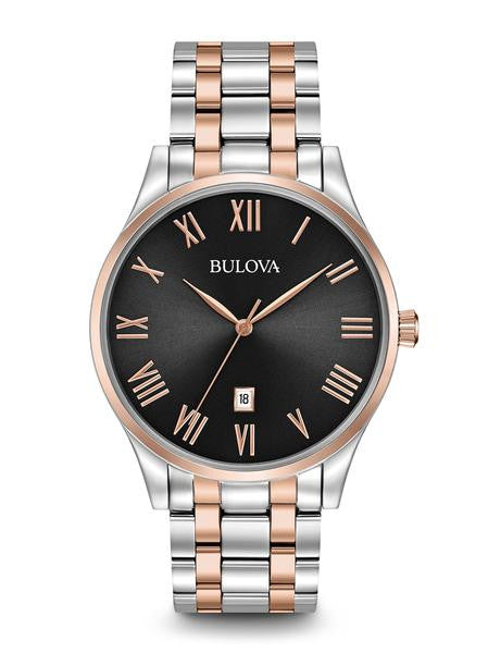 Bulova Classic Stainless steel with Rose tone & Roman Numerals 98b279