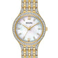 Ladies' Bulova Crystal Mother-of-Pearl Dial Gold-Tone Watch 98L234