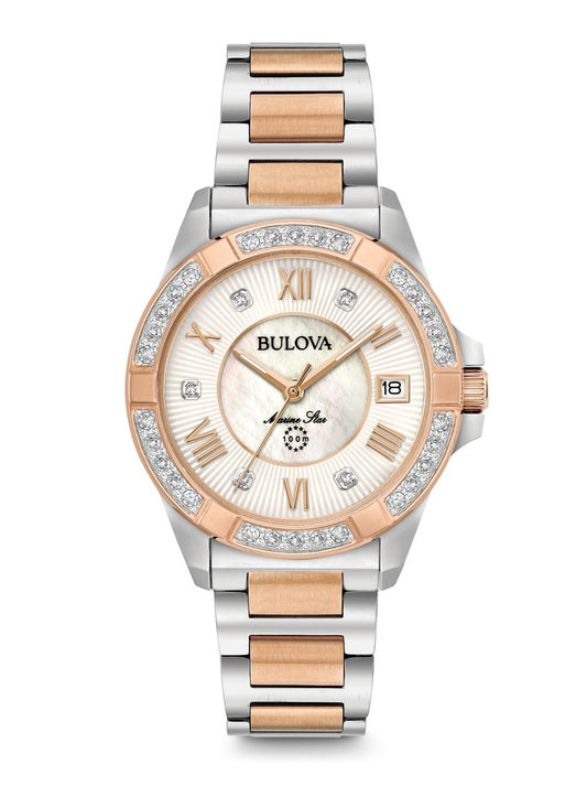 Bulova Ladies Marine Star Rose tone with Diamond dial 98R234