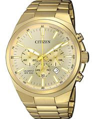 Citizen Men's Stainless Gold Tone Steel Chronograph Watch - AN8172-53P