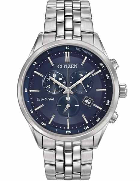 Citizen Eco Drive Chrono Dress watch Blue Dial AT2141-52L