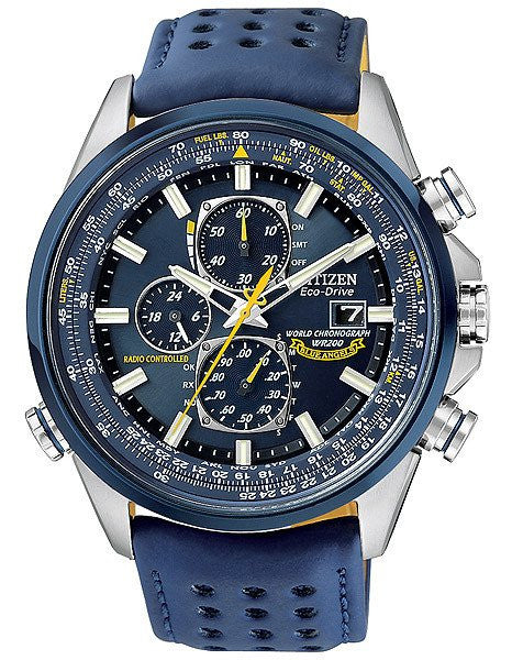 Citizen Blue Angels Eco Drive world chrono AT blue strap AT8020-03L Radio Controlled