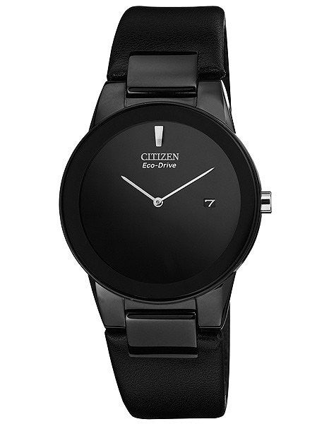 Citizen AU1065-07E Eco-drive Axiom Black dial with black leather
