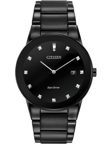 Citizen AU1065-58G Eco-drive Axiom Black dial with black ion stainless steel diamond dial