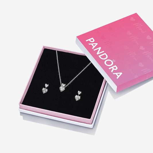 Sparkling Double Heart Jewelry Gift Set