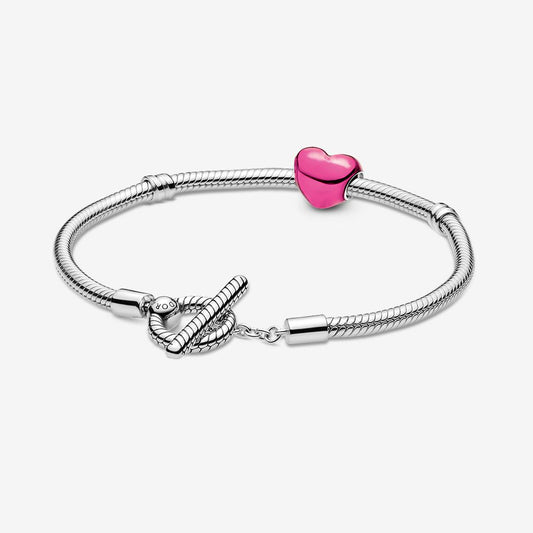 Pandora Moments Pink Heart & T-Bar Bracelet Gift Set