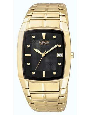 Mens Citizen Eco-Drive Crystal Watch BM6552-52E , Gold