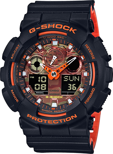 GA100BR-1A Gshock Black and Orange