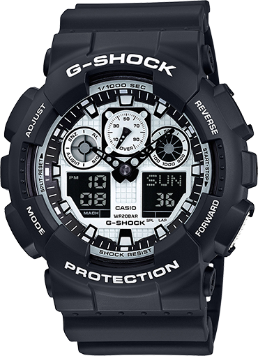 Casio G-Shock Digital Analog Black Sports Watch GA100BW-1A