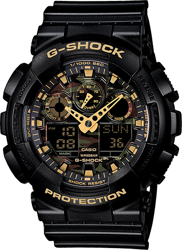 Gshock black and gold with camo interior
