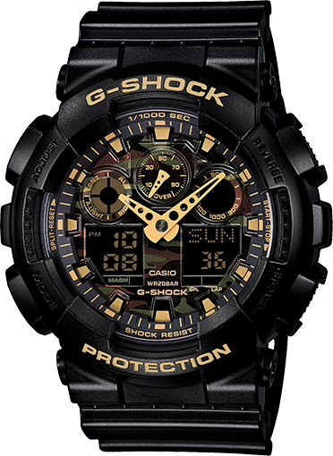 Black g shock shop with gold inside