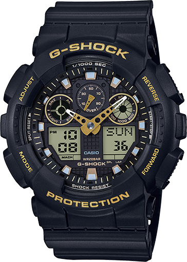 Men's Casio G-Shock Analog-Digital Black Strap Watch GA100GBX-1A9