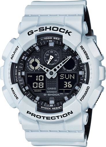 G-Shock GA-100 Military Series Watches - White/One GA100L-7A