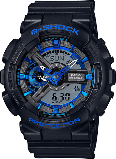 Casio G-Shock Black and Blue Ana-Digi Sports Watch GA110CB-1A