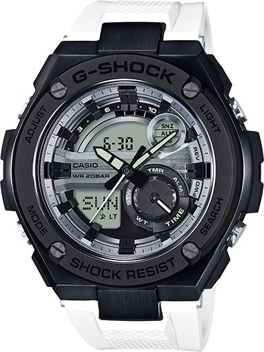 G-Shock Men's Analog-Digital G-Steel White Resin Strap Watch 52x59mm GST210B-7A