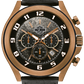 Harley-Davidson® Mens 78B148 B&S Textured Bezel Chronograph with Leather Strap Watch By Bulova