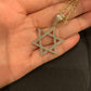 10k Yellow Gold and diamond Star of David Pendant with chain