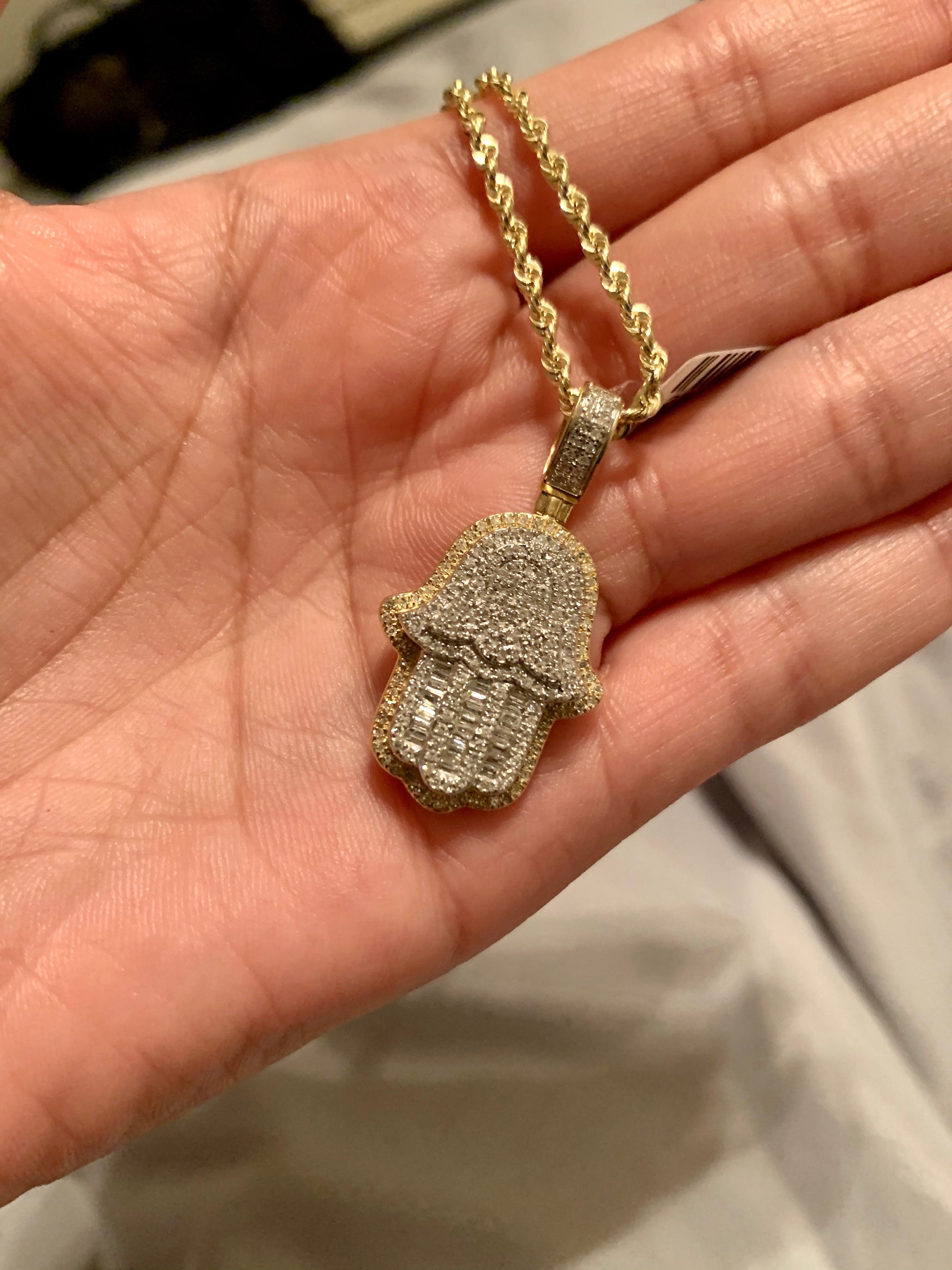 Diamond hamsa pendant Clearance