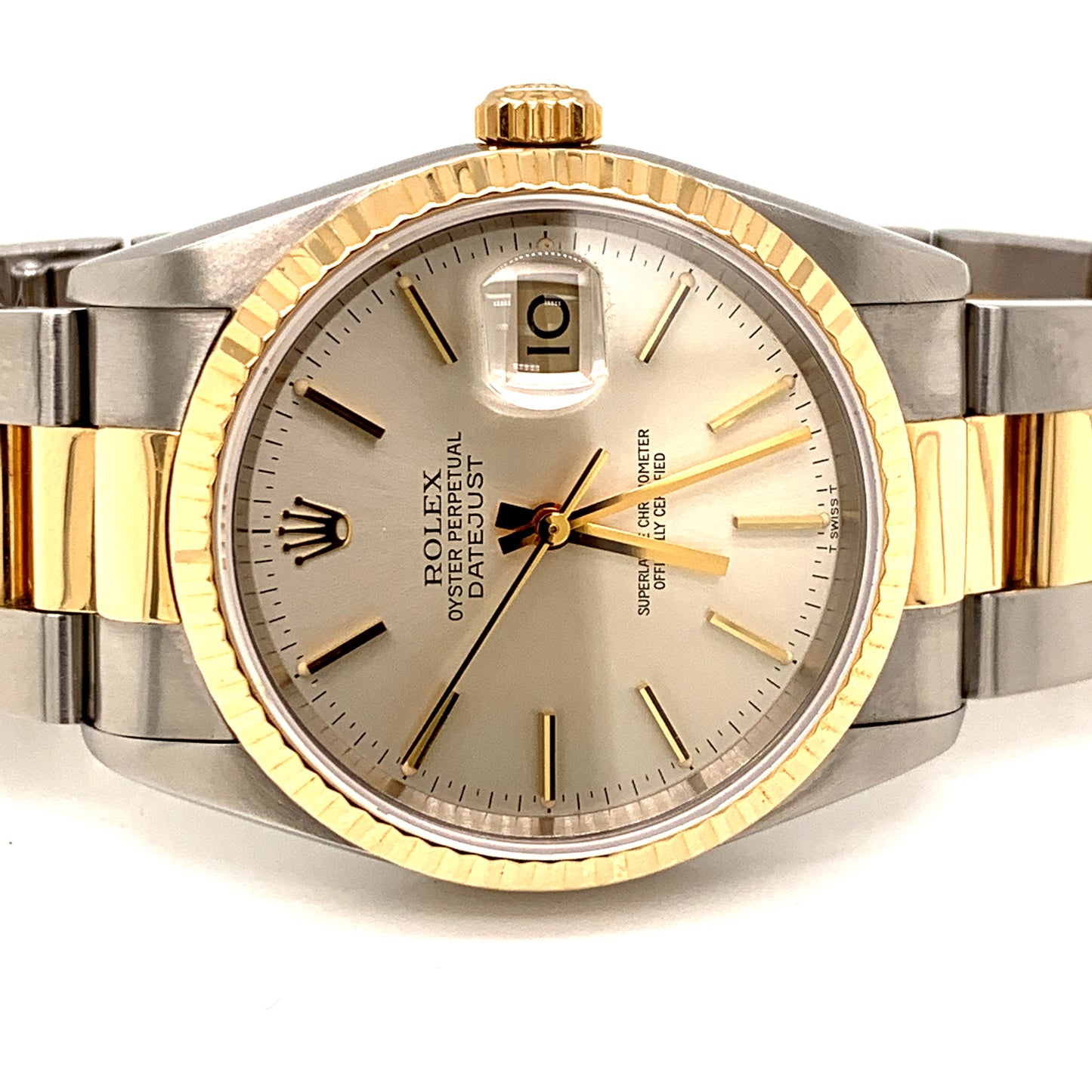 Rolex Datejust 18k Stainless Steel 16233 Champagne dial Oyster band