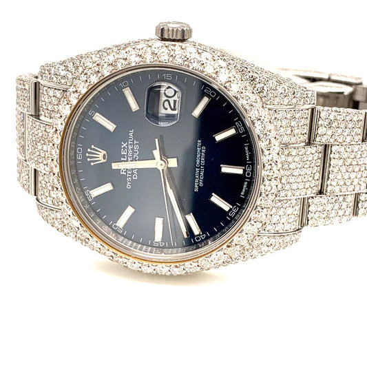 Rolex 126300 41mm Datejust Honeycomb setting 23 carats Blue dial