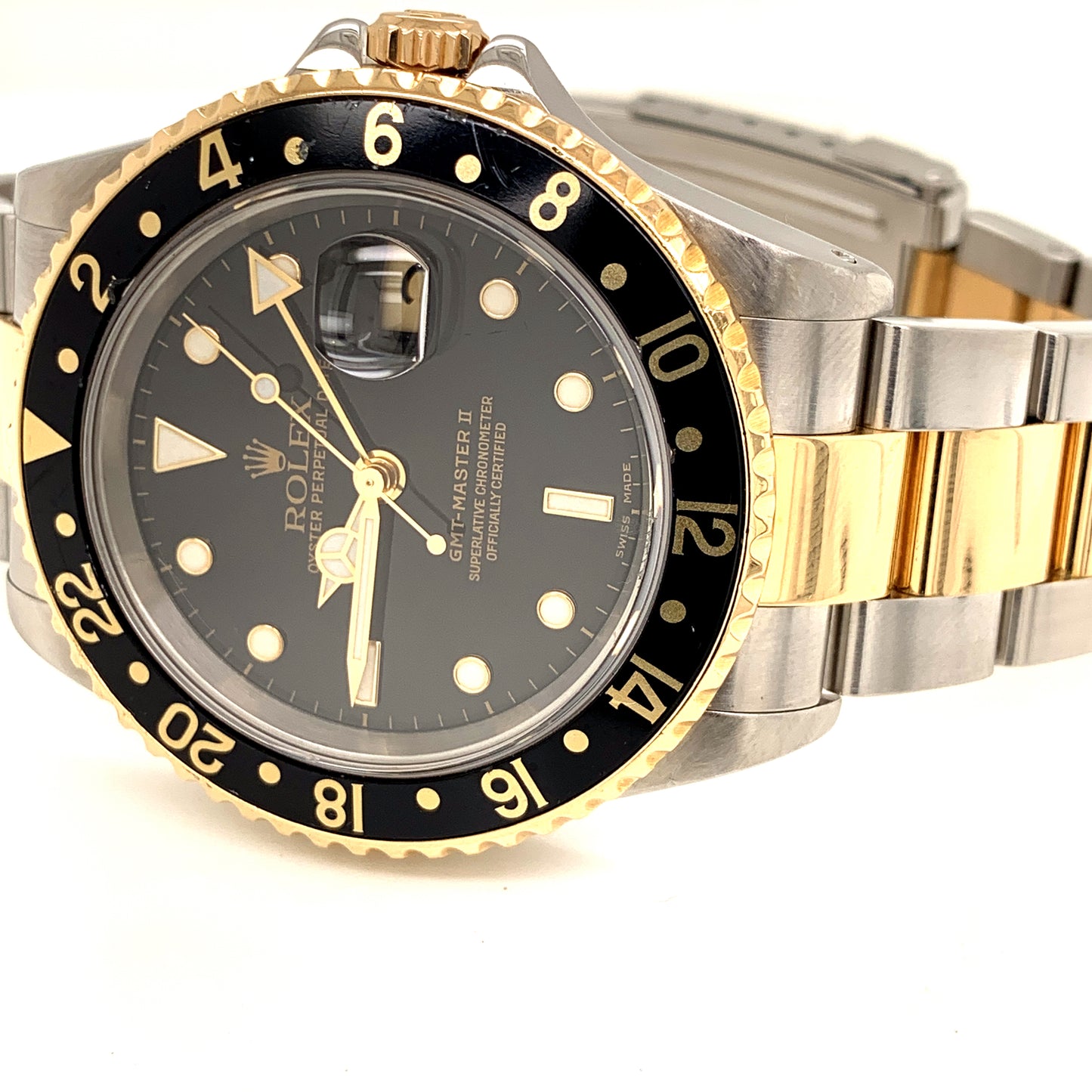 Rolex GMT-Master II 18k/SS Black Dial Men's Watch 16713LN