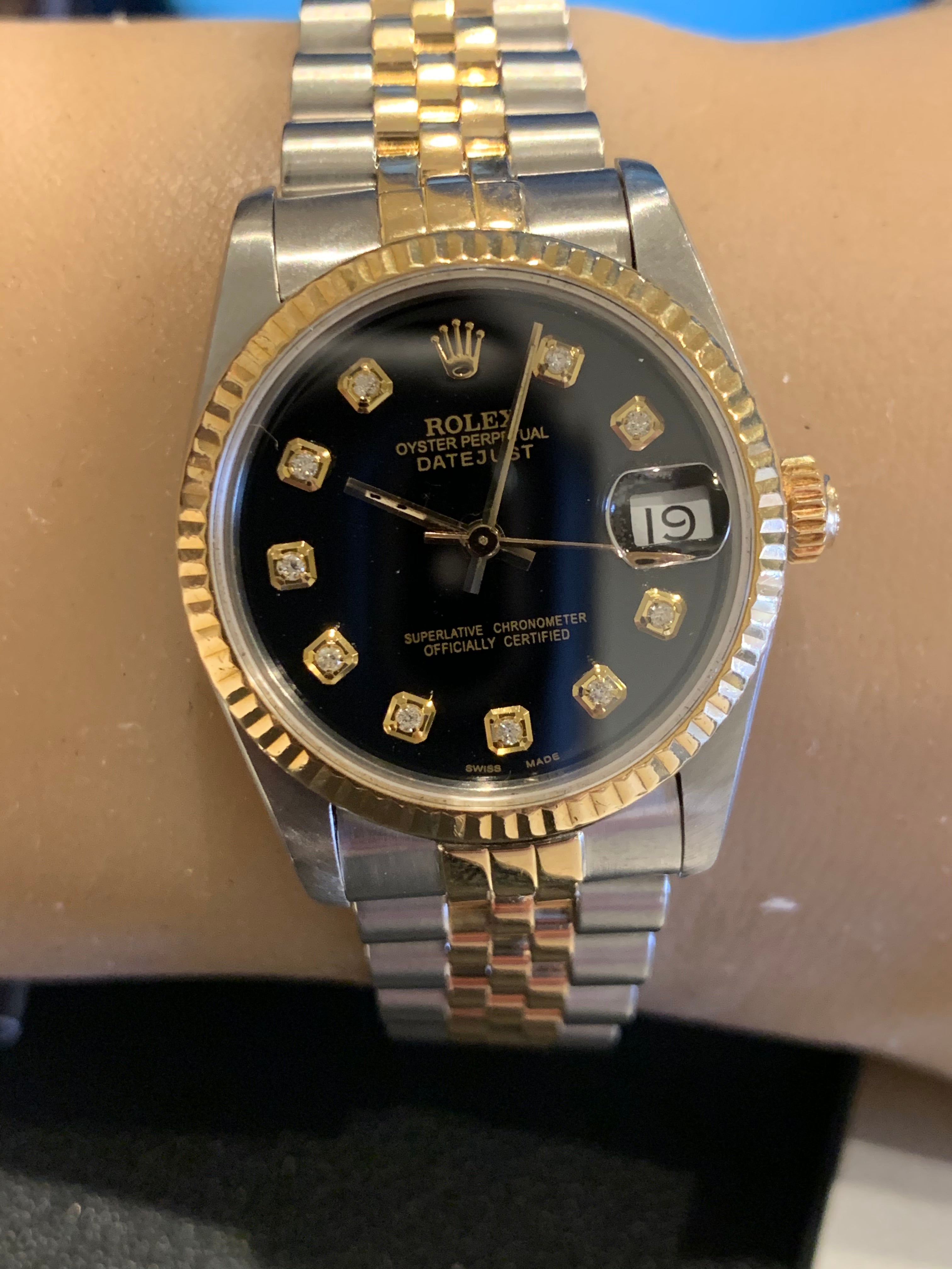 Rolex Datejust Mid size 31mm Black Diamond dial 68273 Monica