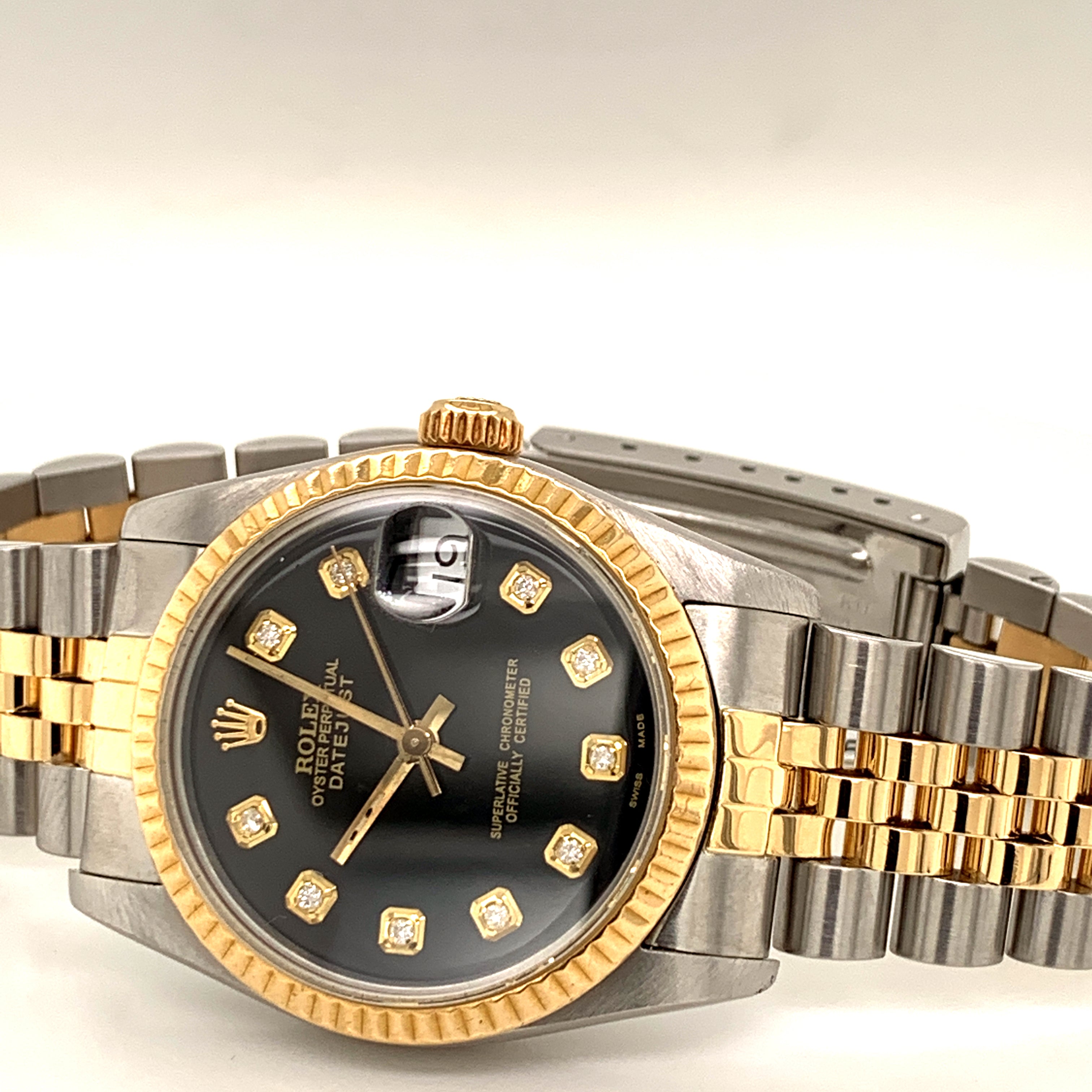 Rolex Datejust Mid size 31mm Black Diamond dial 68273