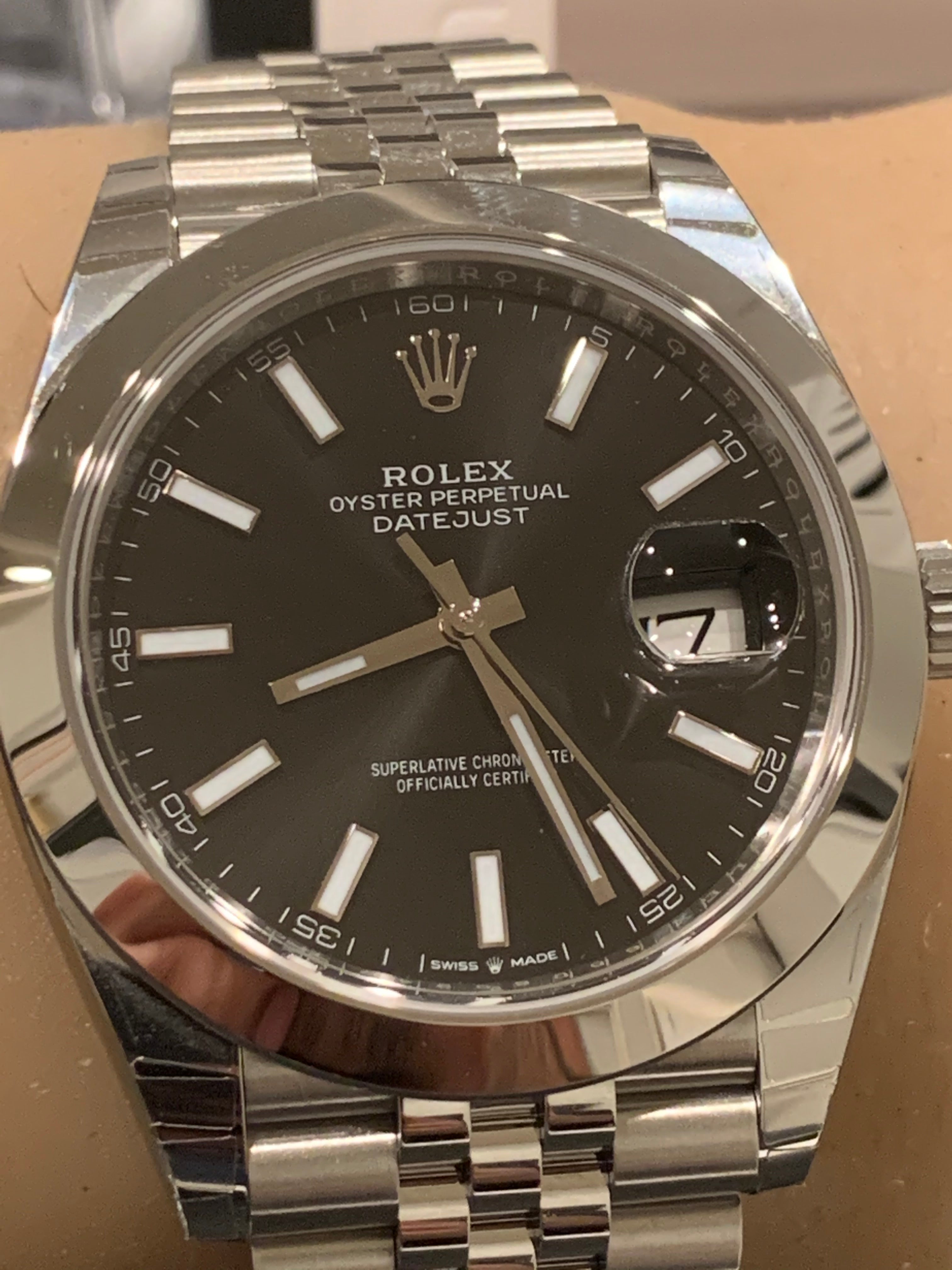 Rolex Datejust 41 Black Dial Jubilee Bracelet Men s Watch 126300