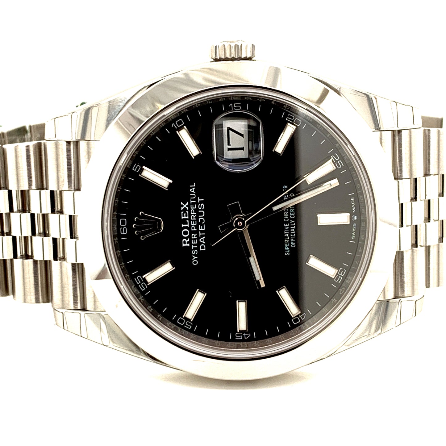 Rolex Datejust 41 Black Dial Jubilee Bracelet Men's Watch 126300