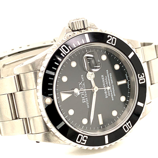 Rolex 16610 Stainless Steel Submariner 40mm Black Dial