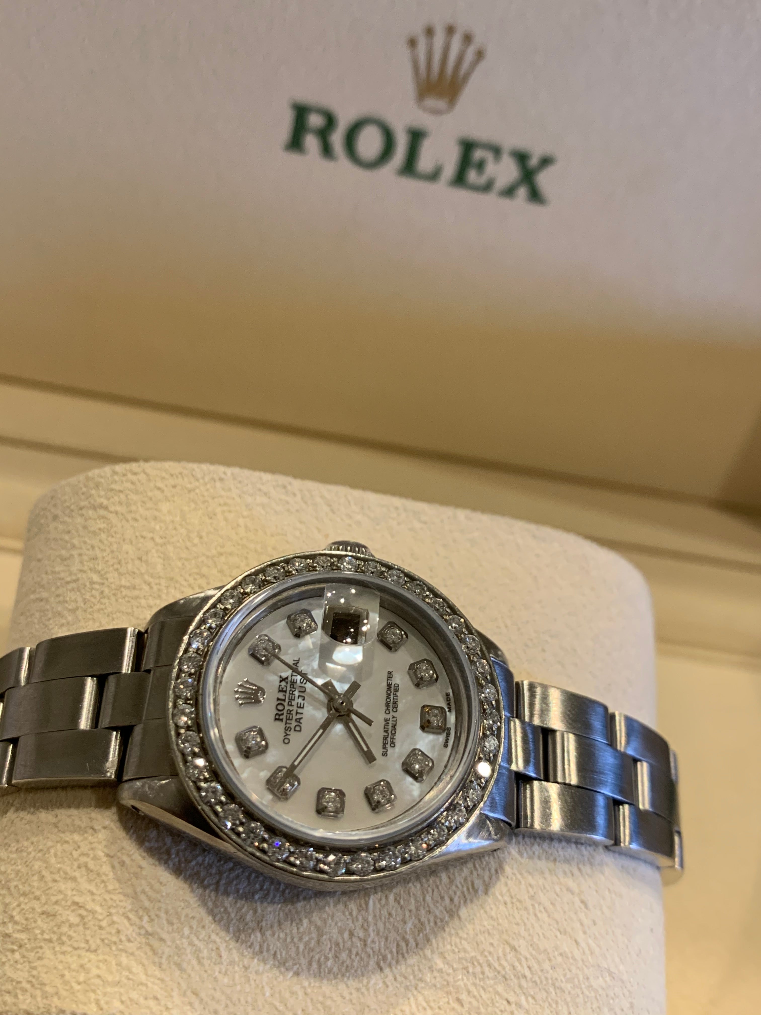 Rolex Ladies Datejust 6916 Diamond Bezel Mother of Pearl Diamond