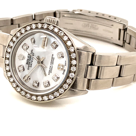 Rolex Ladies Datejust 6916 Diamond Bezel Mother of Pearl Diamond dial