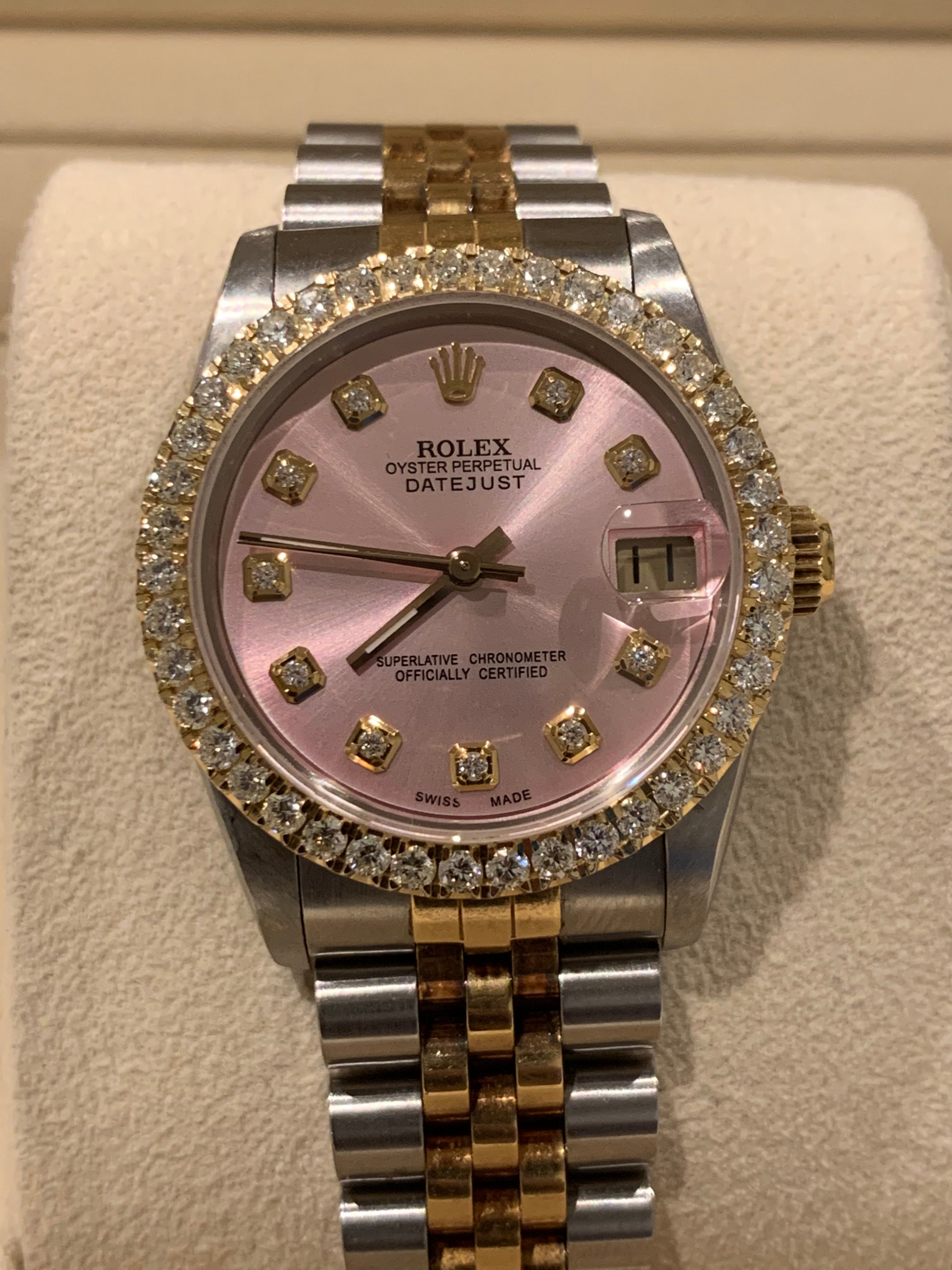 Rolex Datejust 68273 Ladies 31mm Jubilee Pink Diamond Dial with