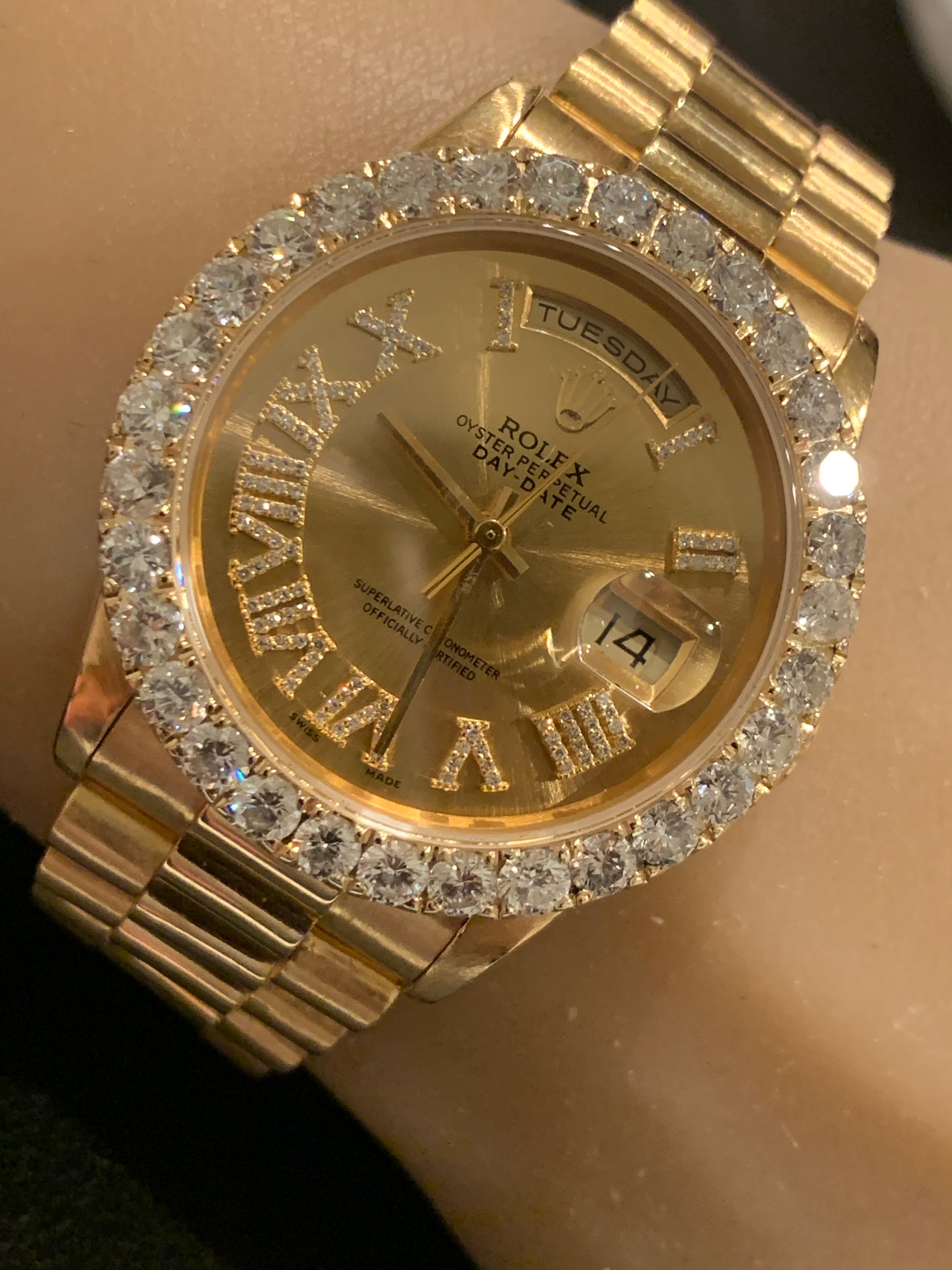 Rolex President Day Date 18238 18k Yellow Gold Champagne Roman