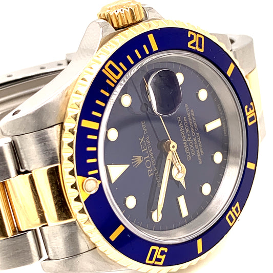 16613 18k Stainless Steel Submariner 40mm Blue Dial
