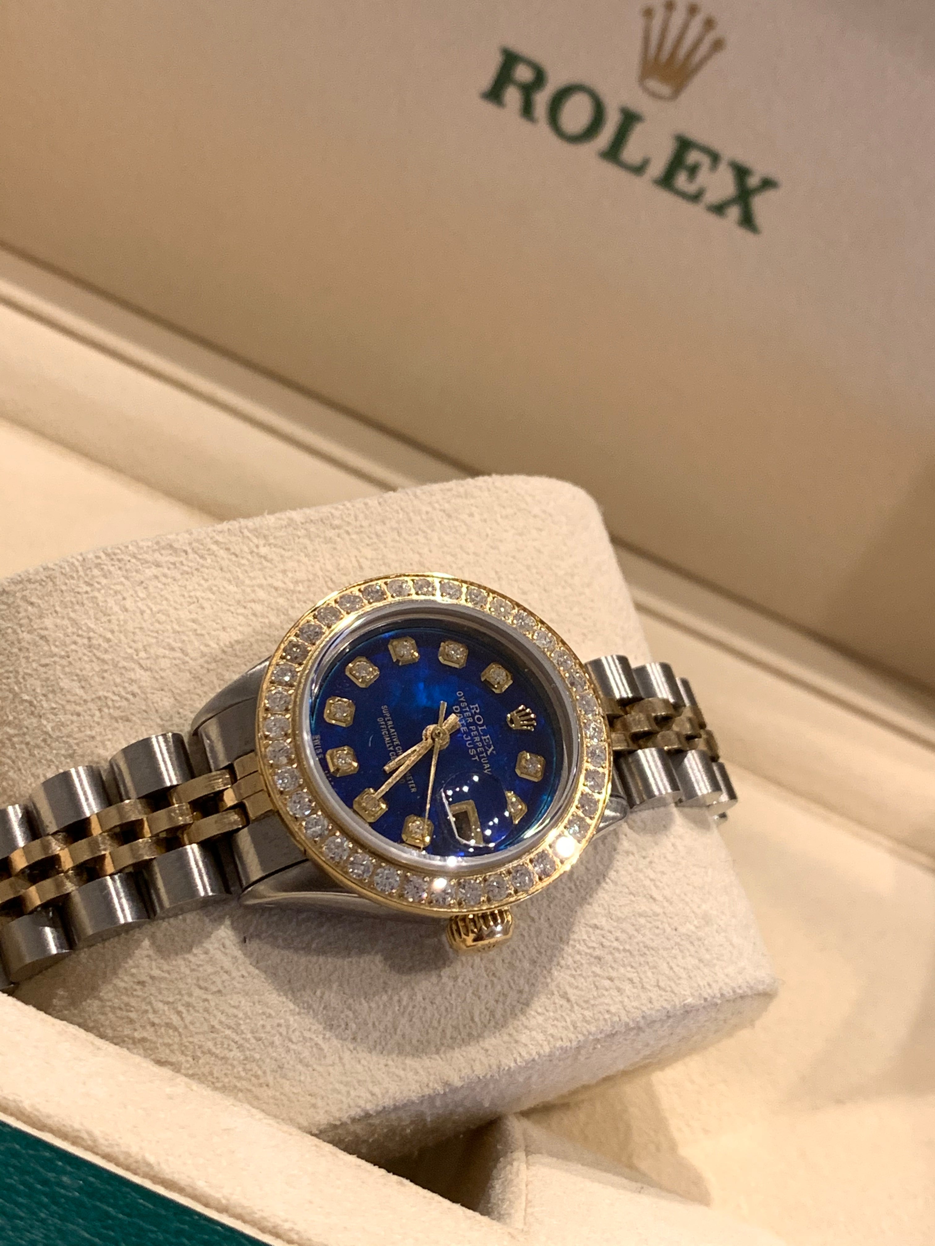 Ladies rolex 2024 datejust blue dial