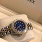 Rolex Ladies Datejust 6916 Diamond Bezel Blue Mother of Pearl Diamond dial