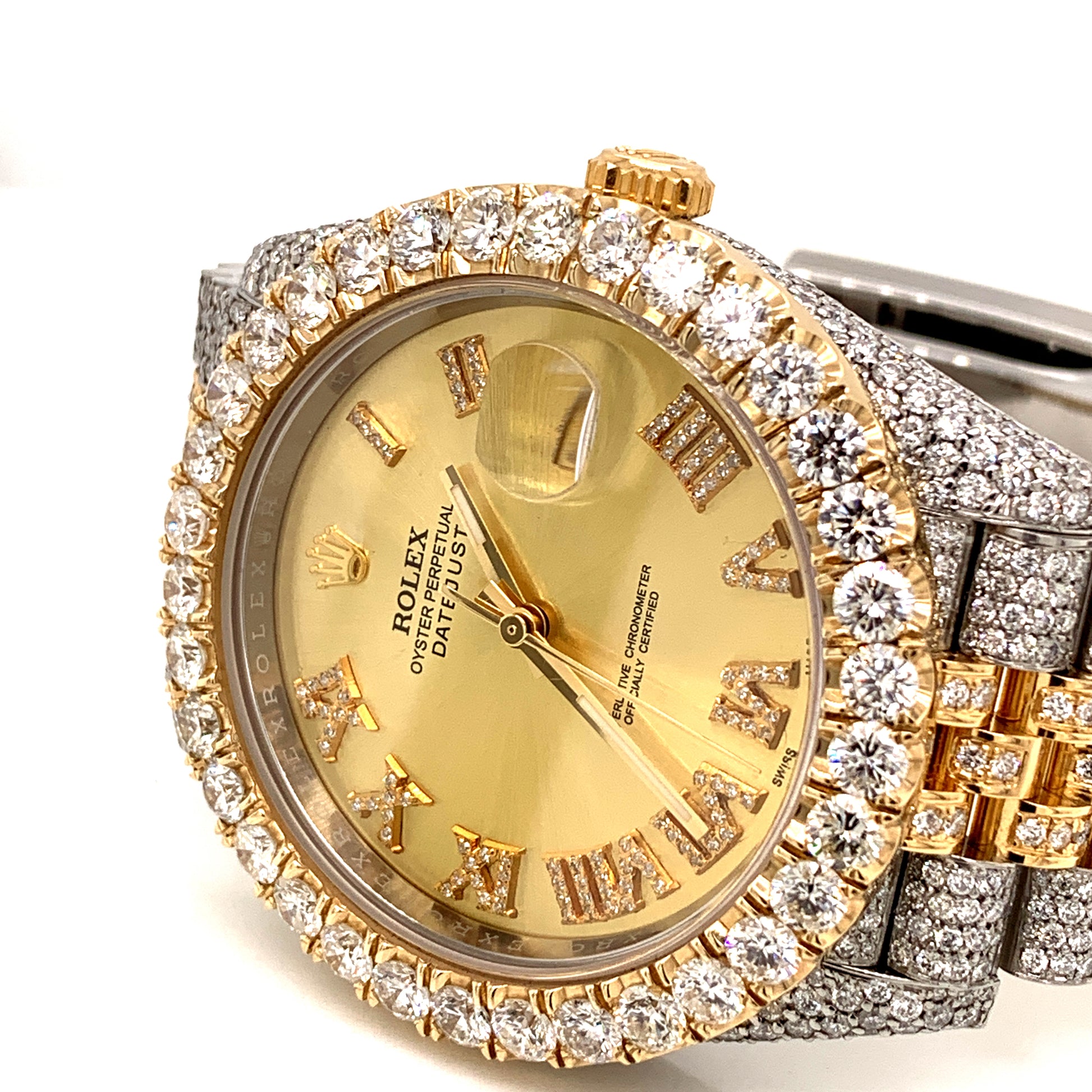 out 18ctw Datejust 18k/SS 41mm Champagne Roman Numeral Diam – Monica