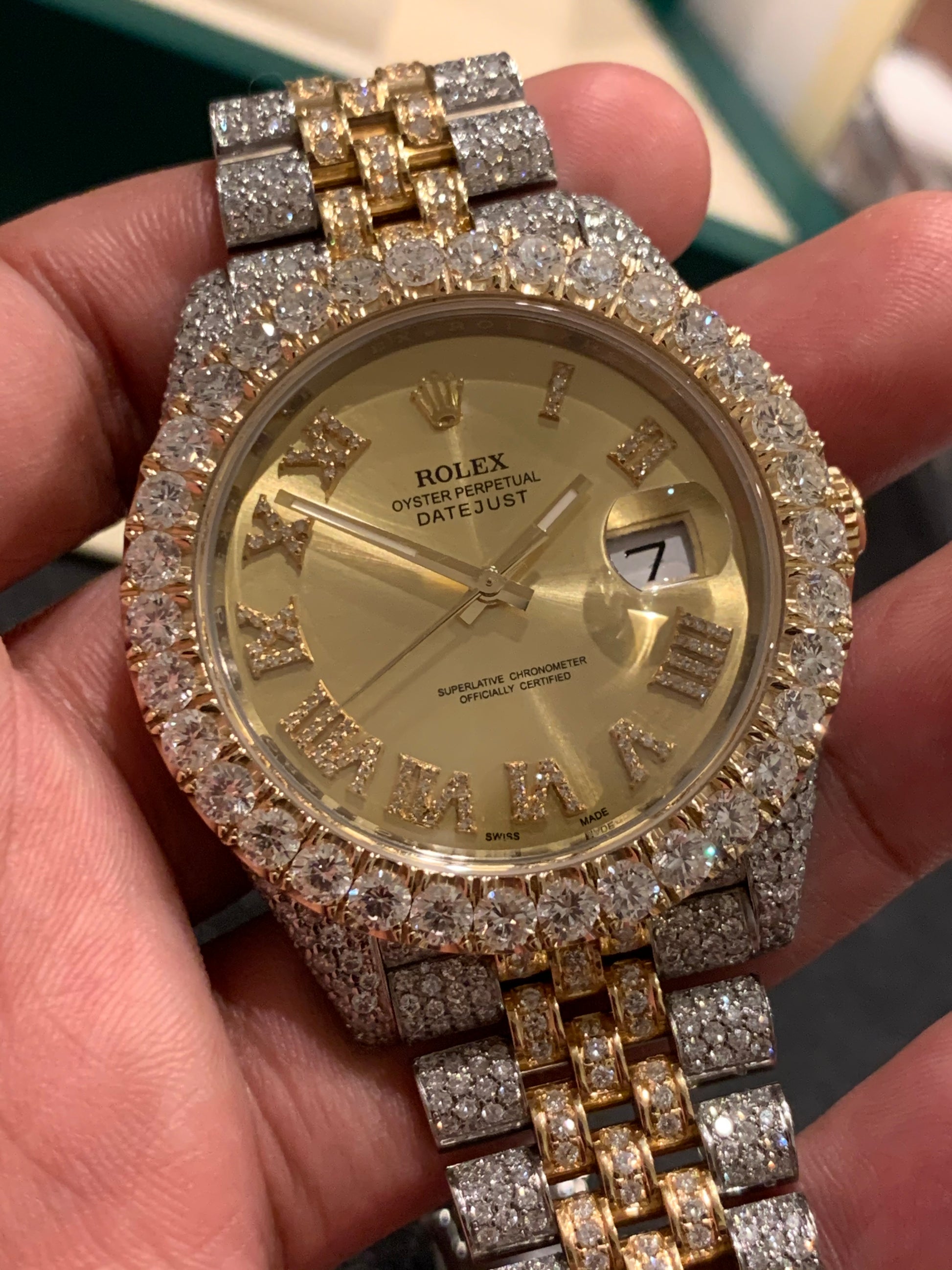 Diamond iced rolex Clearance