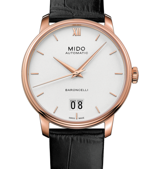 Mido Baroncelli Automatic Men’s Watch Leather Rose Gold M0274263601800