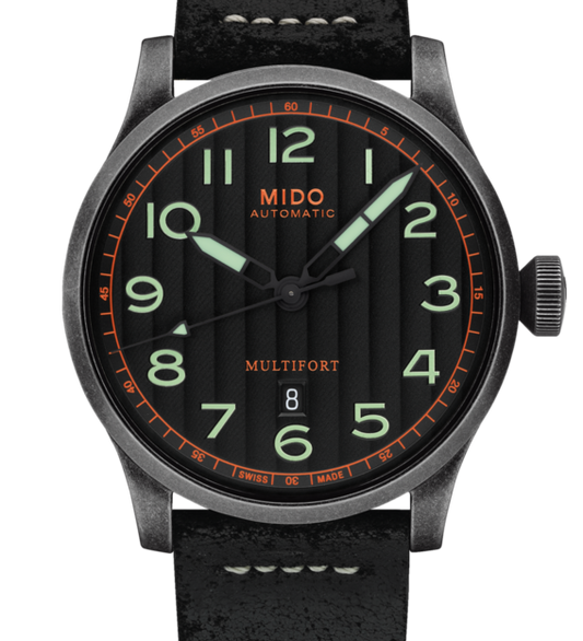 Mido 44mm Multifort Escape Black Dial Black Leather M0326073605009