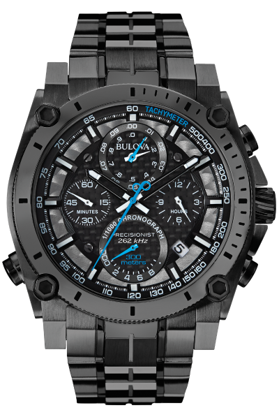 Bulova Precisionist Stainless Black and Blue Tone 98B229 Monica