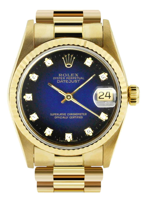 Rolex Datejust Watch For Women | 18K Yellow Gold | 26 Mm