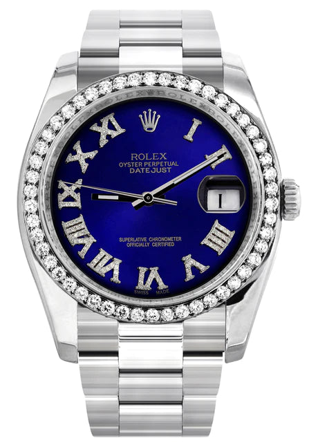 New | Rolex Datejust Watch | 36Mm | Royal Blue Roman | Oyst – Monica Jewelers