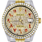 Womens Gold Rolex Watch 16233 | 36Mm | Custom Red Arabic Full Diamond Dial | Jubilee Band