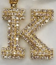 10k Yellow Gold diamond K initial pendant