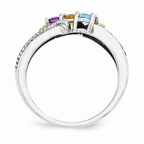 SS 3mm Synthetic Family Jewelry Ring - 3 Stones – Monica Jewelers